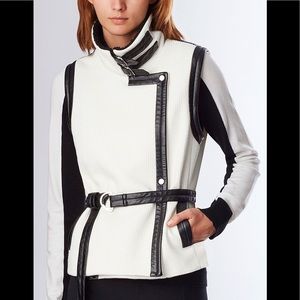 Etcetera black and white aviator vest size 6